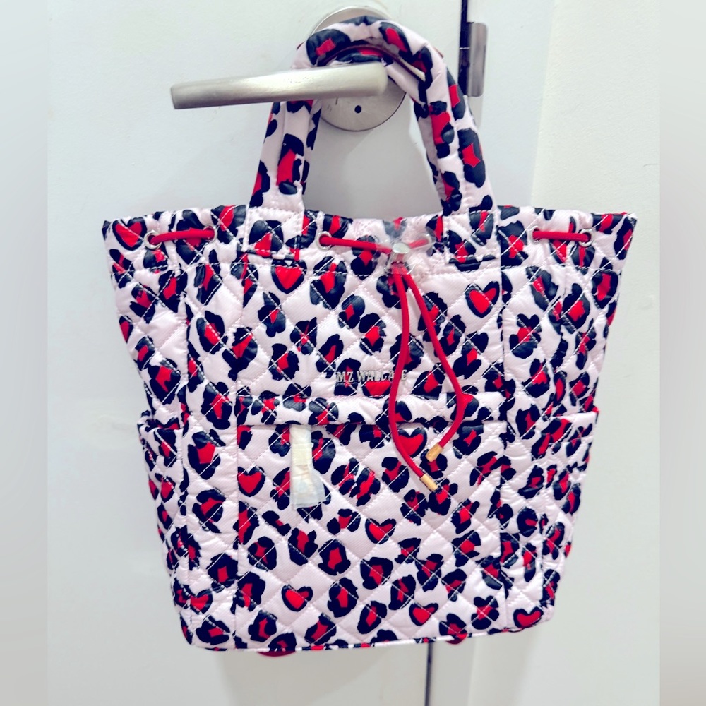 MZ Wallace Small Metro Convertible Backpack in Heart Leopard Print; New With Tag